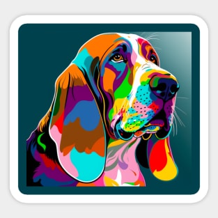 Basset Hound Pop Art Sticker